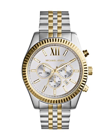 michael kors 2 tone chronograph watch|michael kors lexington chronograph watch.